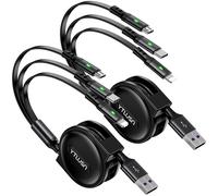 lbgwp60-Câble Multi Chargeur 3A 2-Pack 1,2M Câble Multi Charge Câble De Charge Rétractable 3 En 1 Câble Multi Usb Avec Lightning/Type C/Micro Usb Port Pour Téléphone Portable/Samsung Galaxy/Tablette/