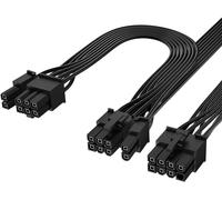 lbgwp60-Câble Pcie, 60 Cm 8 Broches Vers Double 6+2 Broches, Câble D'Alimentation Gpu Mâle À Mâle, Compatible Avec Les Alimentations Modulaires Aresgame (60Cm+18Cm), 1 Pack