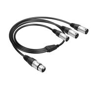 lbgwp60-Câble Séparateur En Y Pour Microphone Xlr, Câble Séparateur Pour Microphone Xlr 3 En 1,Câble Audio Symétrique Xlr 1 Femelle Vers 3 Mâle-1,96Ft (1 Femelle À 3 Mâle)
