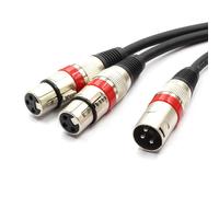 lbgwp60-Câble Séparateur Xlr - Câble De Raccordement En Y Xlr Mâle Vers Double Femelle 3 Broches Câble Séparateur De Microphone Équilibré Adaptateur Audio (50 Cm/1.5 Ft)