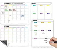 Lbgwp60-Calendrier Magnetique Frigo, Calendrier Frigo, Planning Semaine Pour Réfrigérateur, Bureau Et Cuisine, Tableau Blanc Effacable Magnetique, Tableau Semaine Effacable 4 Pièces, Menu Semaine