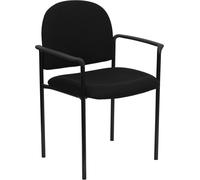 Lbgwp60-Cha Dappoint Empilable Et Confortable Avec Accoudoirs, Acier, Tissu Noir, Bt-516-1-Bk-Gg
