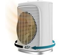 lbgwp60-Chauffage Électrique À Faible Consommation Readywarm 2050 Force Rotate White. Ventilateur Chauffant 2000 W, Oscillation 65°, 3 Modes, Thermostat Réglable, Zone Couverture 20 M2, Blanc