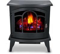 lbgwp60-Cheminée Electrique Vicenza - Cheminee Decorative 2000W - Cheminée Électrique Avec Effet Flame, Chauffage, Telecommande Et Minuterie - Autoportante - Noir
