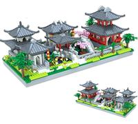 lbgwp60-Chino De Suzhou Garden, Blocs De Construction Pour L'Architecture Chino De Suzhou Garden,1625Pcs Architecture Chino Des Blocs De Construction,Clip Block Cadeau Avec Boîte Cadeau