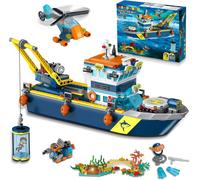 Lbgwp60-City Arctic Explorer Ship Building Set With Led Light - Kit De Construction De Bateaux Flottants Avec Hélicoptère Cadeau D'anniversaire Pour Les Enfants De Plus De 6 Ans, Garçons Et Filles