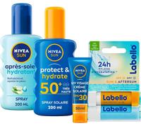 Lbgwp60-Coffret Protection Solaire - Crème Solaire Vi Fps 30 (50 Ml) + Spray Protect & Hydrate Fps 50+ (200 Ml) + Spray Après Soleil (200 Ml) + Duo Labello Sun & After Sun + Ballon De Plage