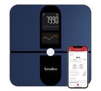 lbgwp60-Color Connect - Balance Connectée Bluetooth, Fréquence Cardiaque, Masses Graisseuse-Musculaire-Hydrique-Osseuse, Imc, Capacité 180 Kg, Graduation 50G, Ecran Multi Affichage Couleur, Bleu