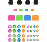lbgwp60-Colors 3 Est Un Ensemble De Quatre Filtres À Air Colorés, Anneaux D'Identification De Câbles, Étiquettes Et Un Ensemble D'Autocollants Pour Rode Wireless Go, Wireless Go Ii Et Lavalier Ii.