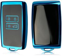 Lbgwp60-Coque De Clé De Voiture Pour Renault - 4 Boutons - Tpu - Gel De Silice - Pour Clio Koleos Kadjar Sandero Zoe Arkana Austral Duster Sandero Me E-Tech (Bleu Pas De Trou)