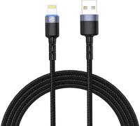 lbgwp60-Data Cable, Usb To Lightning, Led, Nylon Braided, 1.2M, Black