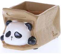 Lbgwp60-Dh-R7b4k3 Panda Box Pot À Crayons Mignon Avec Drainage Pour Plantes D'intérieur, Plantes Succulentes, Décoration De Jardin, 6,5 X 6,5 X 9,5 Cm