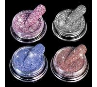 Lbgwp60-Diamond Nail Glitter 4 Colors Sparkling Korea Reflective Glitter Diamond Dust Shiny Powder Pigment Craft Sequins Nail Supplies For Nail Art Gel Polish Crafts Disco Party Nightclub Wedding