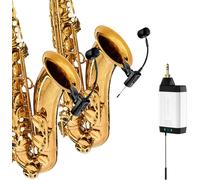 lbgwp60-Double Uhf Saxophone Sans Fil Sax Microphone Instrument Uhf Condensateur Pick Up Clip-On Mic 1 Récepteur Et 2 Système D'Émetteur Pour Saxophone Cor Français Trompette Trumbone, Q2/St-5