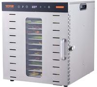 lbgwp60-Dshydrateur Alimentaire Électrique 10 Plateaux Inox 1 Kw Déshydrateur De Fruits Et Légumes Température Réglable 30-90 ¿ Minuterie 48 H Machine À Sécher Les Fruits Séchage Aliment Viande Poiss