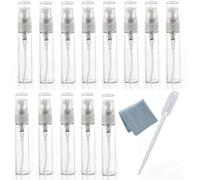 Lbgwp60-Elfenstal Lot De 25 Flacons Vaporisateurs En Verre Transparent Rechargeables De 5 Ml Avec Chiffon De Nettoyage Pour Les Voyages, Les Fêtes, Le Maquillage, Pipette Compte-Gouttes De 3 Ml Inclu