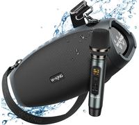 lbgwp60-Enceinte Bluetooth Puissante Avec Microphone Sans Fil,Haut-Parleurs D'Extérieur 120W Peak 70W Sans Fil Étanche,Triple Radiateurs Passifs-Basse Profondes/Dsp/Banque De Puissance/Tf/Aux/Eq/Open