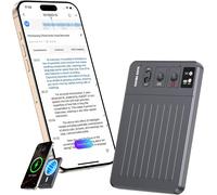 lbgwp60-EnregistreurVocal Ia, Contrôle Par Application - Transcription Et Résumé Gratuits Par Chatgpt, 117 Langues, 64 Go, Charge Sans Fil, Enregistreur Audio Pour Réunions/Appels, Gris Foncé.