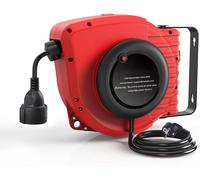 lbgwp60-Enrouleur De Câble Automatique 15 M + 1,5 M Pour L'Extérieur, Utilisable Sur 1500 W (Charge imale Déroulée 3200 W), Avec Support Mural Rotatif À 180°, Bouton De Réinitialisation Et Butée Régl