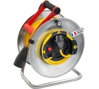 lbgwp60-Enrouleur De Câble Silver Jardi Avec Rallonge Supplémentaire (25M De Câble H05Vv-F 3G1,5, Utilisation Temporaire En Extérieur, Fabriqué En France) 1207421 Gris