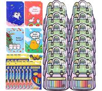 Lbgwp60-Ensemble Cadeau De Fournitures Scolaires 48 Pcs,Ensemble De Coloriage Pour Enfants,Cadeau Rentrée Scolaire,Cadeau De Papeterie Pour Enfants,Sacs Rentrée Sac Cadeau,Fournitures Scolaires Pour