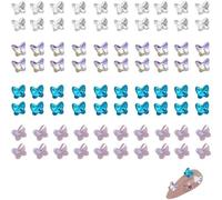 Lbgwp60-Ensemble De 80 Pièces De Superbes Nail Art Papillon Avec Des Strass Étincelants - Le Choix Parfait Pour Des Ongles Éclatants Qui Attirent Tous Les Regards !