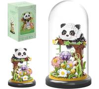 lbgwp60-Ensemble De Construction De Fleurs De Panda, Construction De Bouquet De Fleurs, 999 Pcs Jeux De Construction Fleurs Avec Housse De Protection, Jouet Bloc De Construction De Fleur