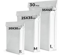 Lbgwp60-Enveloppes Plastique D'expédition,30pcs-3 Tailles Différentes- Pochettes D'envoi Colis Vinted, Auto-Adhésives,Résistantes,Opaques,Idéales Pour Emballage Colis Vinted, Vêtements,Chaussures, Li