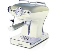 lbgwp60-Espresso Vintage 1389, Machine À Café Expresso Pour Poudre Ou Dosette Ese, 1 Et 2 Tasses, Buse Cappuccino, Support De Tasse En Acier Inoxydable, 15 Bars, 850W, Beige