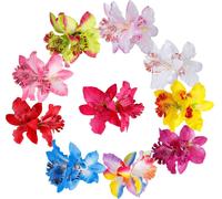 Lbgwp60-Fleur Clip Dendrobium Orchidée Pince À Cheveux Pour Mariage Nuptiale Beach Décoration De Fête Hair Barrette Pour Les Femmes Filles Enfants Multicolor 10 Pièces