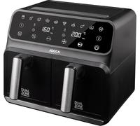 lbgwp60-Friteuse À Air Chaud 8L Sans Huile Grande Capacité Air Fryer Avec 2 Cuves 4L+4L Minuterie Température Réglable 1700W Noir