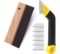 lbgwp60-Gratte Joint Carrelage Avec 6 Remplacement De Lames Et Spatule À Joint Raclette De Carrelage En Caoutchouc - 200Mm, Grattoir A Dejointer Carrelage Pour Le Nettoyage De Carreaux