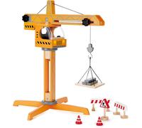 Lbgwp60-Grue En Bois Enfant - Jeu D'imitation Fun Chantier En Bois - Enfants De 3 Ans Et Plus - Accessoires Grande Grue Transportable - Idéal Pour Développer La Motricité Fine, Stimule L'imagination