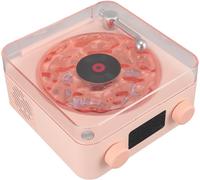 lbgwp60-Haut-Parleur Bluetooth De Style Tourne-Disque Avec Veilleuse Et Affichage De L'Heure, Haut-Parleur Bluetooth Vintage Avec Qualité Sonore Stéréo, Volume Fort Et Basses Riches