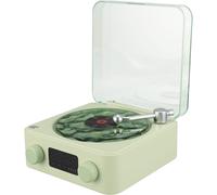lbgwp60-Haut,Parleur Bluetooth Style Tourne,Disque, Portable Avec Veilleuse, Affichage De L'Heure Et Stéréo, Pour Chambre, Bureau, Fête Avec Batterie 1500Mah