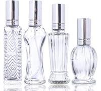 Lbgwp60-Hd Hyaline&dora Ensemble De 4 Flacon De Parfum Vintage Verre Clear Spray Bouteilles Rechargeable Voyage Mini Flottles De Parfum