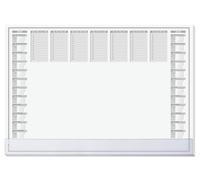 Lbgwp60-Ho366sous-Main En Papier, Calendriers Sur 2 Ans Et Semainier, A2 (59, 5 X 41 Cm), Avec Barre De Protection, Noir Et Blanc, 40 Feuilles