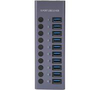 lbgwp60-Hub Usb Alimenté À 10 Ports, Hub De Port Usb 3.0 60 W, Hub Avec Interrupteurs D'Alimentation Individuels Led Coque En Alliage D'Aluminium Station D'Accueil Usb 3.0 60 W 12 (Pr