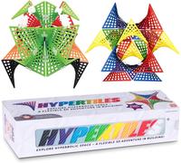 lbgwp60-Jeu De Construction Hyperbolique - Aventure Stem 3D 7,6 X 7,6 Cm 48 Tuiles & 80 Connecteurs Pour Logique & Créativité - Formes Flexibles - Par Fun In Motion Toys