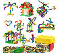 lbgwp60-Jouets De Tube De Tuyau, 188 Pièces Blocs De Construction Classiques Assemblage De Jouets Avec Roues Et Plaque De Base, Cadeau Éducatif D'Apprentis Créatif Pour Enfants