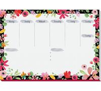 Lbgwp60-Js100- Sous-Main En Papier À Déchirer - Planning Hebdomadaire A3-30 Feuilles - Végétalien - En Papier Durable - Jolie Flower Love