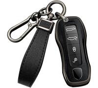 Lbgwp60-Keyless Coque De Clé De Voiture Compatible Avec Porsche 911 971 9ya Maca Taycan Boxster Panamera Télécommande Avec Crochet Noir