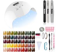 Lbgwp60-Kit Manucure Uv/Led Lampe Machine Vernis Gel Semi Permanent, 48 Couleurs Vernis À Ongles Semi Permanent, Top Base Coat, Accessoire Complet Coffret Essentiel