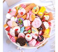 Lbgwp60-Lot De 10 Breloques En Résine Kawaii 3d Pour Ongles En Forme De Donut, Sucre, Slime, Bonbons Assortis, Décorations Pour Coque De Téléphone, Strass, Accessoires De Nail Art, Décoration De Chau