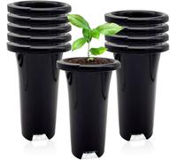 lbgwp60-Lot De 10 Pots Profonds En Plastique Épais Et Stables Réutilisables Pour Pépinière, Pot Plante Intérieur