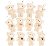 lbgwp60-Lot De 12 Mini Oursons En Peluche - Portes-Clés Fantaisie Pour Bébés Et Enfants - Jouets Kawaii - Oursons Miniatures En Coton Pp - Idéal Pour - Décoration Animalière Tendre Et Mignonn