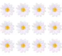 Lbgwp60-Lot De 12 Pinces À Cheveux Marguerites Blanches Pour Cheveux - Pinces À Cheveux Marguerites - Tournesol - Petites Pinces À Cheveux En Tissu - Barrettes À Cheveux En Forme De Fleur - Accessoir