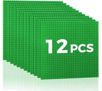 lbgwp60-Lot De 12 Plaques De Base Classiques Pour Briques De Construction, 25,4 X 25,4 Cm, 100 % Compatibles Avec Les Grandes Marques, Vert