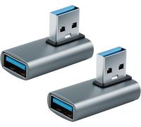 Lbgwp60-Lot De 2 Adaptateurs Usb 3.0 A Mâle Vers Femelle A Coudé À 90° Pour Pc, Ordinateur Portable, Batterie Externe, Otg, Chargeur - Adaptateur Coudé À 90° - Compatible Avec Usb 3.1/3.0/2.0