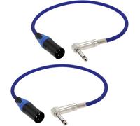 lbgwp60-Lot De 2 C Bles Audio De Microphone M Les Coud¿¿S 1/4 Ts Vers Xlr 3 Broches 22 Awg Pour Instruments De Mixage (53 Cm)